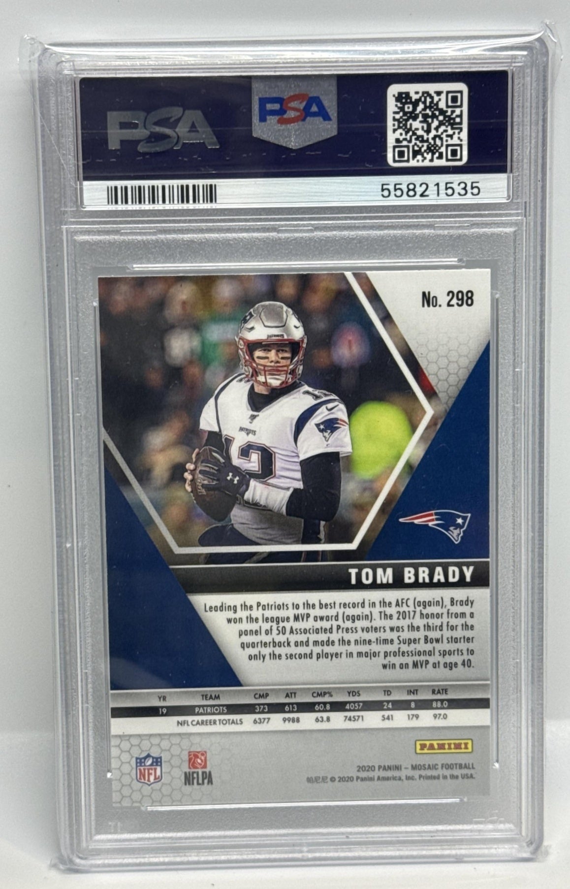 Tom Brady Panini Mosaic 2020 PSA 10 New England Patriots