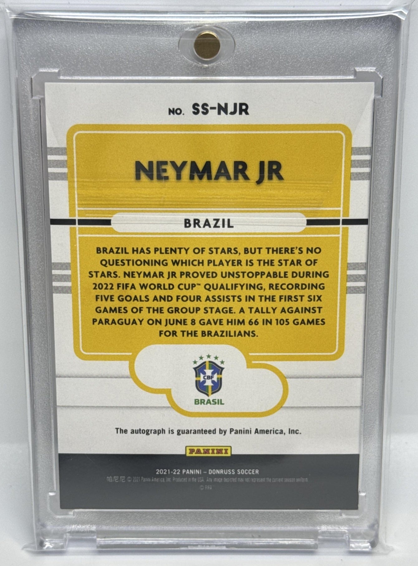 Neymar Jr Panini Donruss 2021 Signature Series Red /49 Auto Brazil