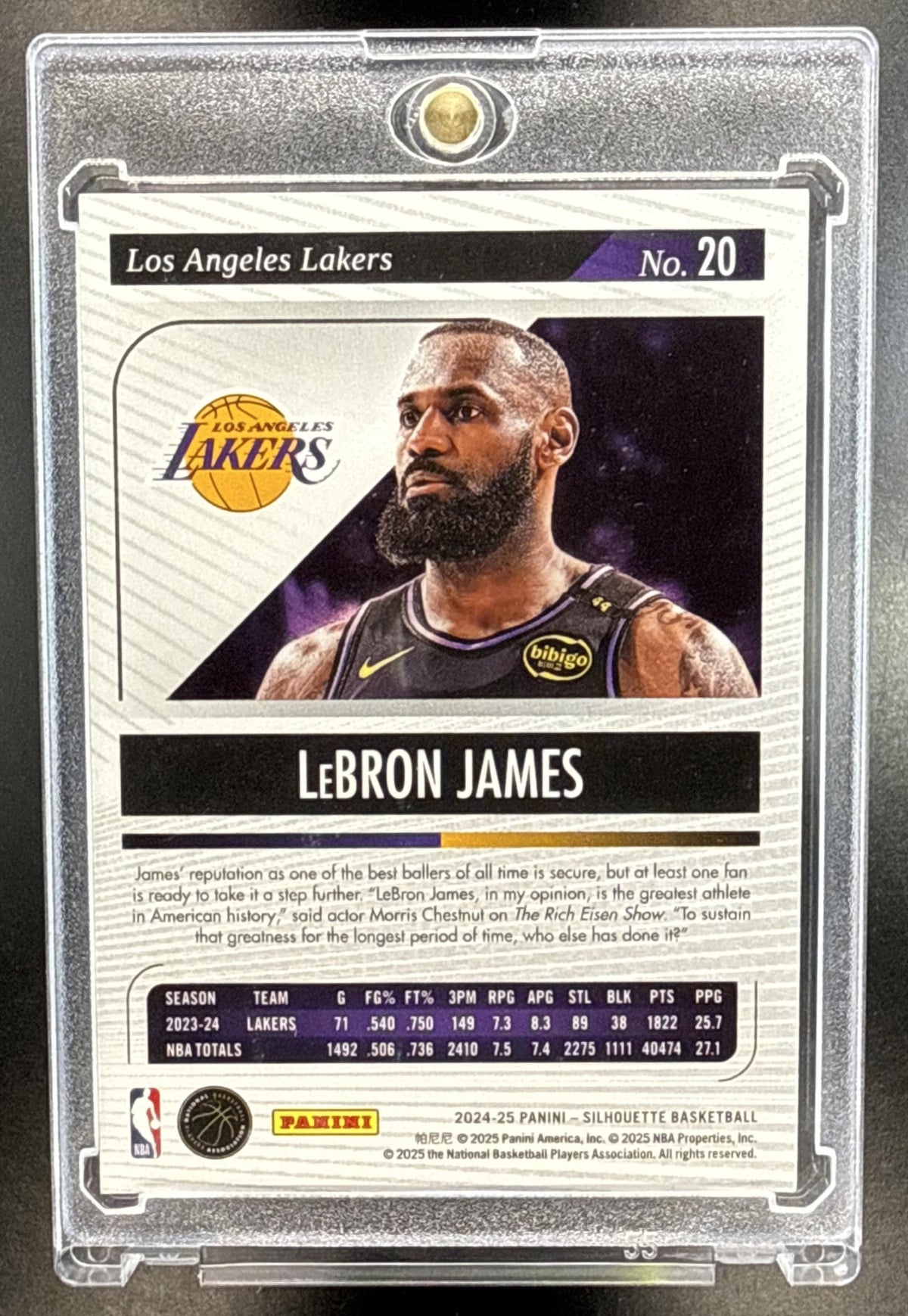 LeBron James Panini Silhouette 2024-25 Holo Silver /149 Los Angeles Lakers