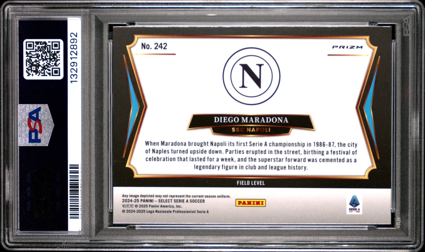 Diego Maradona Panini Select Serie A 2024-25 White Sparkle PSA 9 SSC Napoli