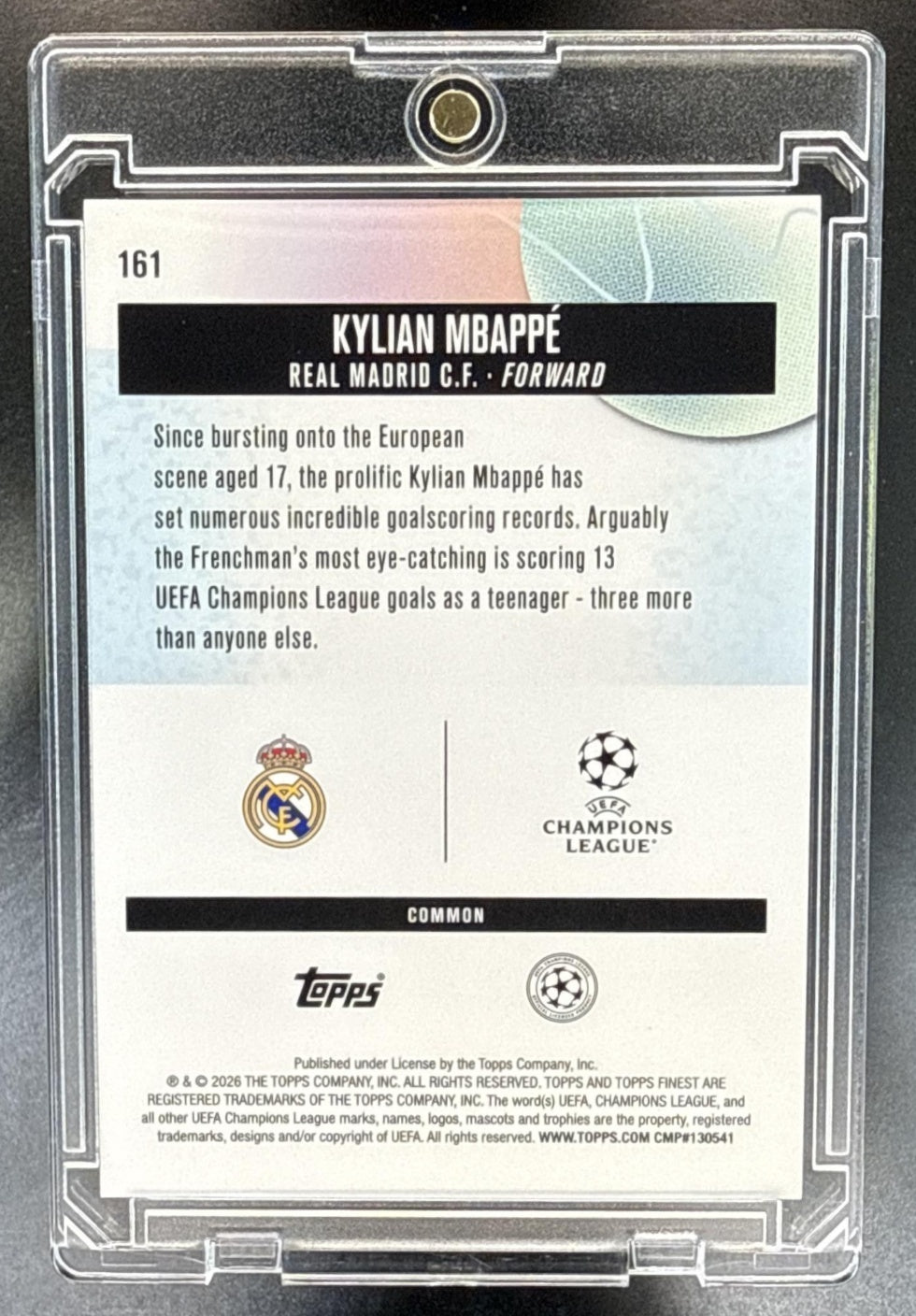 Kylian Mbappe Topps UCC Finest 2025-26 Orange Refractor /25 Real Madrid C.F.