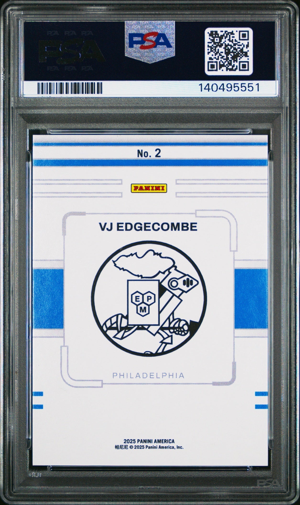 VJ Edgecombe Panini ASCC 2025 Cracked Ice /25 PSA 10