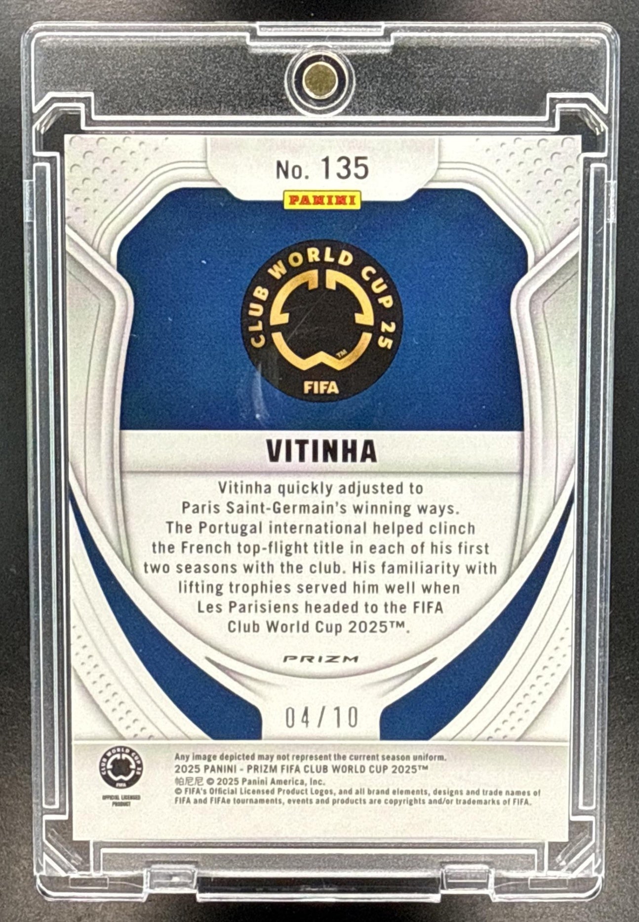 Vitinha Panini Prizm FIFA Club World Cup 2025 Gold /10 Paris Saint-Germain