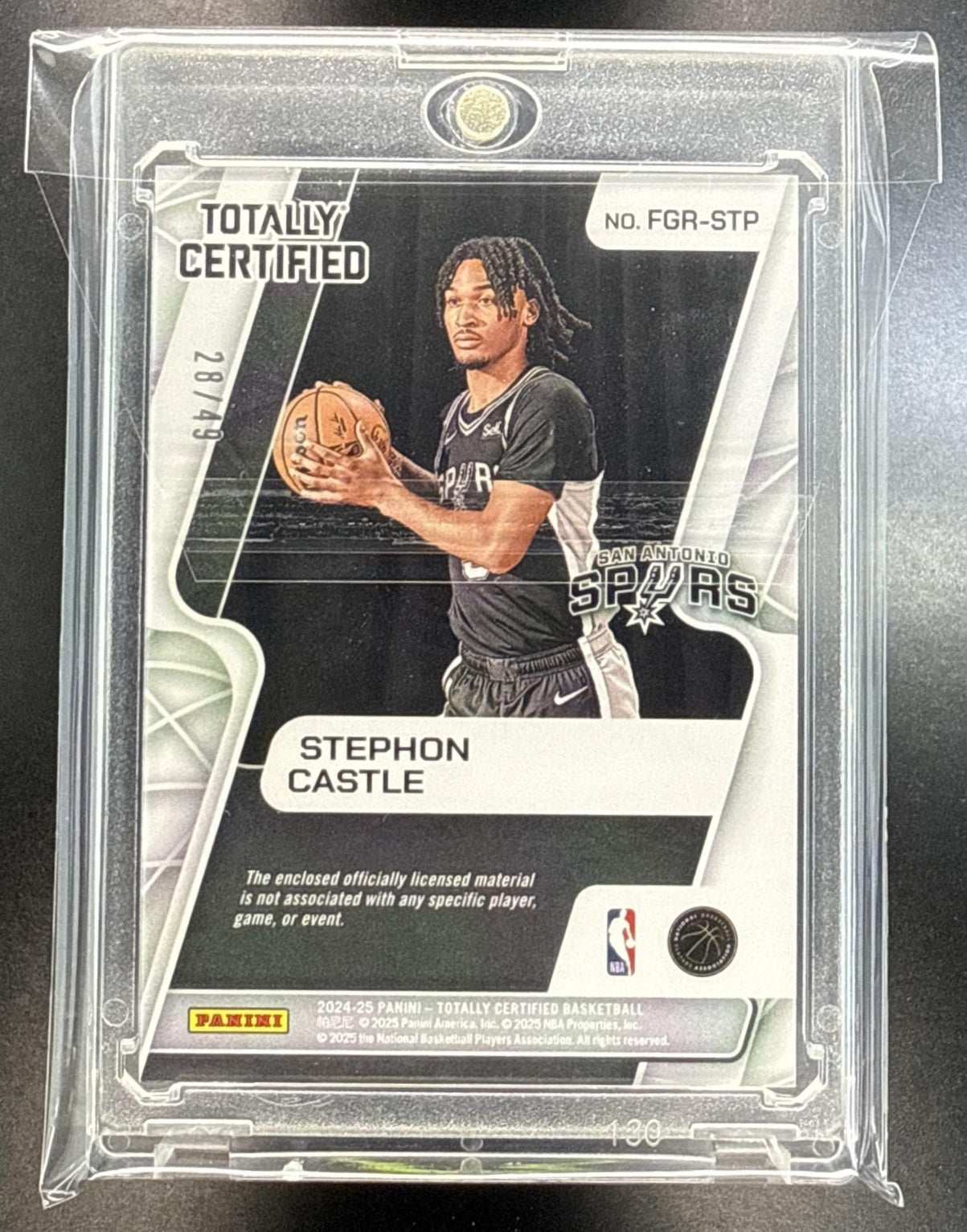 Stephon Castle Totally Certified 2024-25 Blue Mirror /49 San Antonio Spurs