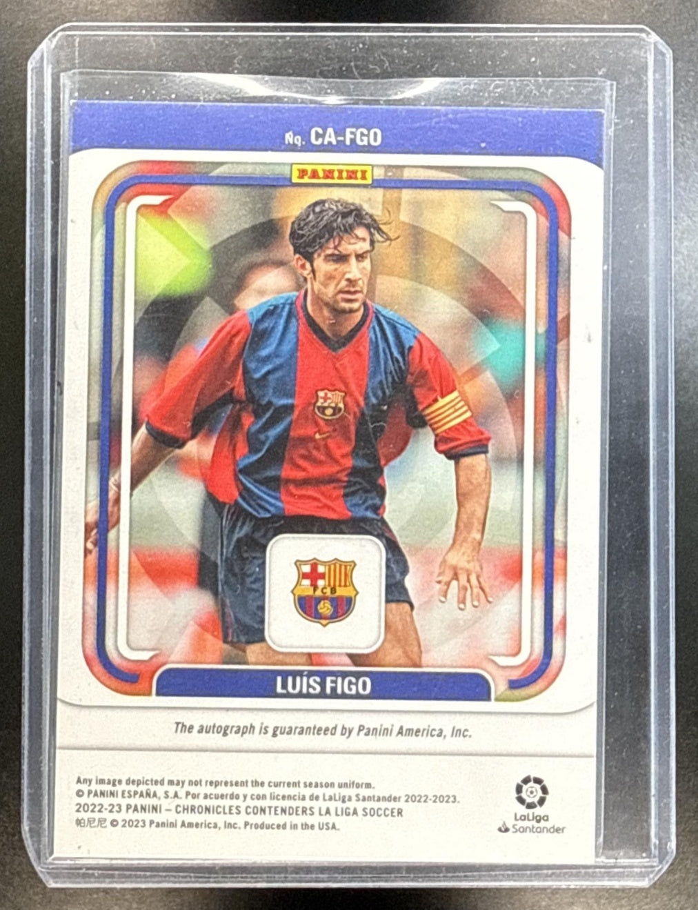 Luis Figo Panini Chronicles 2022-23 Silver /50 Auto FC Barcelona