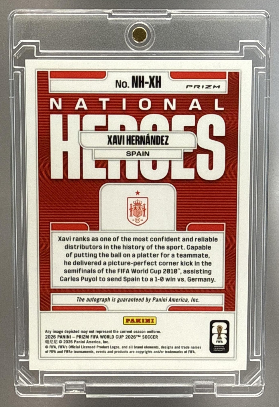 Xavi Hernandez Panini Prizm World Cup 2026 National Heroes Wave Auto Spain