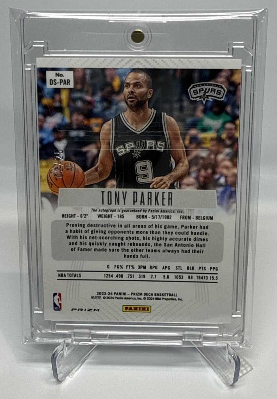 Tony Parker Panini Prizm Deca 2023-24 Signatures Mojo /25 Auto San Antonio Spurs