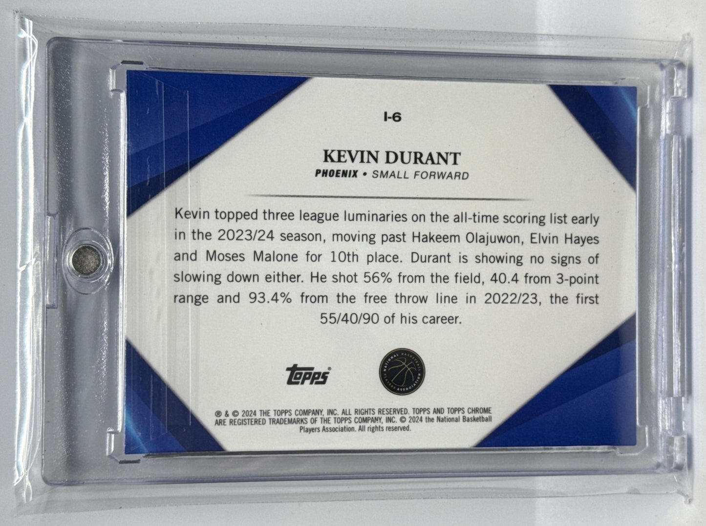 Kevin Durant Topps Chrome Sapphire 2023-24 Infinite Phoenix Suns