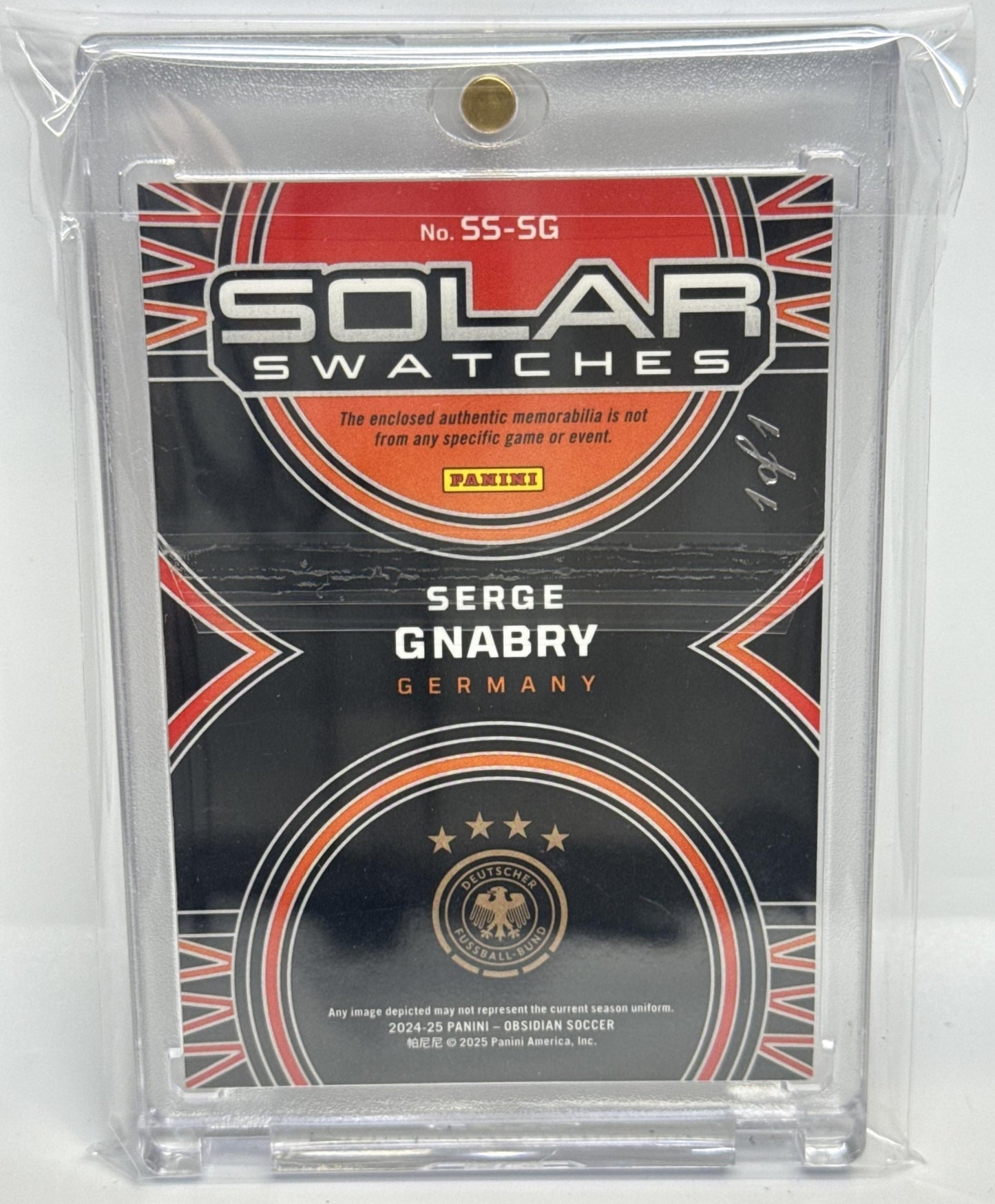 Serge Gnabry Panini Obsidian 2024-25 Electric Etch Red Flood 1/1 Germany