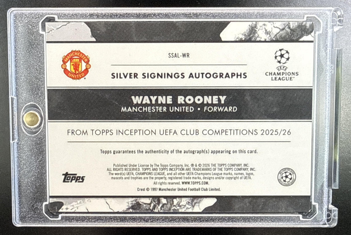 Wayne Rooney Topps Inception UCC 2025-26 Purple Foil /25 Auto Manchester United