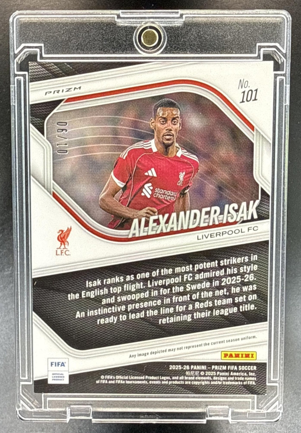 Alexander Isak Panini Prizm FIFA 2025-26 Gold Prizms /10 Liverpool FC