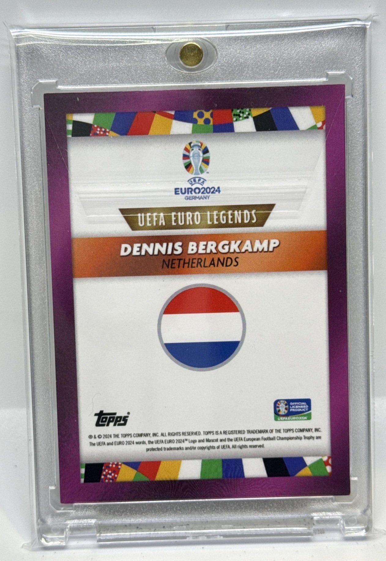 Dennis Bergkamp Topps Jose Mourinho Platinum '24 Auto Purple /25 Netherlands