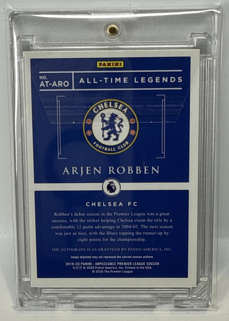 Arjen Robben Panini Impeccable PL 2019 All Time Legends Gold /10 Auto Chelsea FC