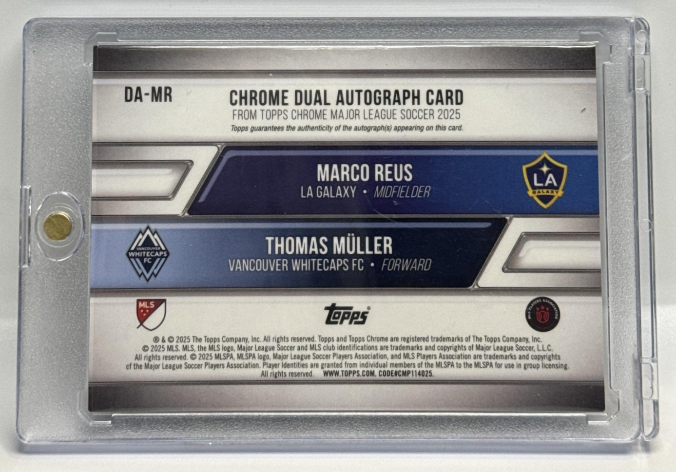Thomas Muller Marco Reus Topps Chrome MLS 2025 Dual Auto /50