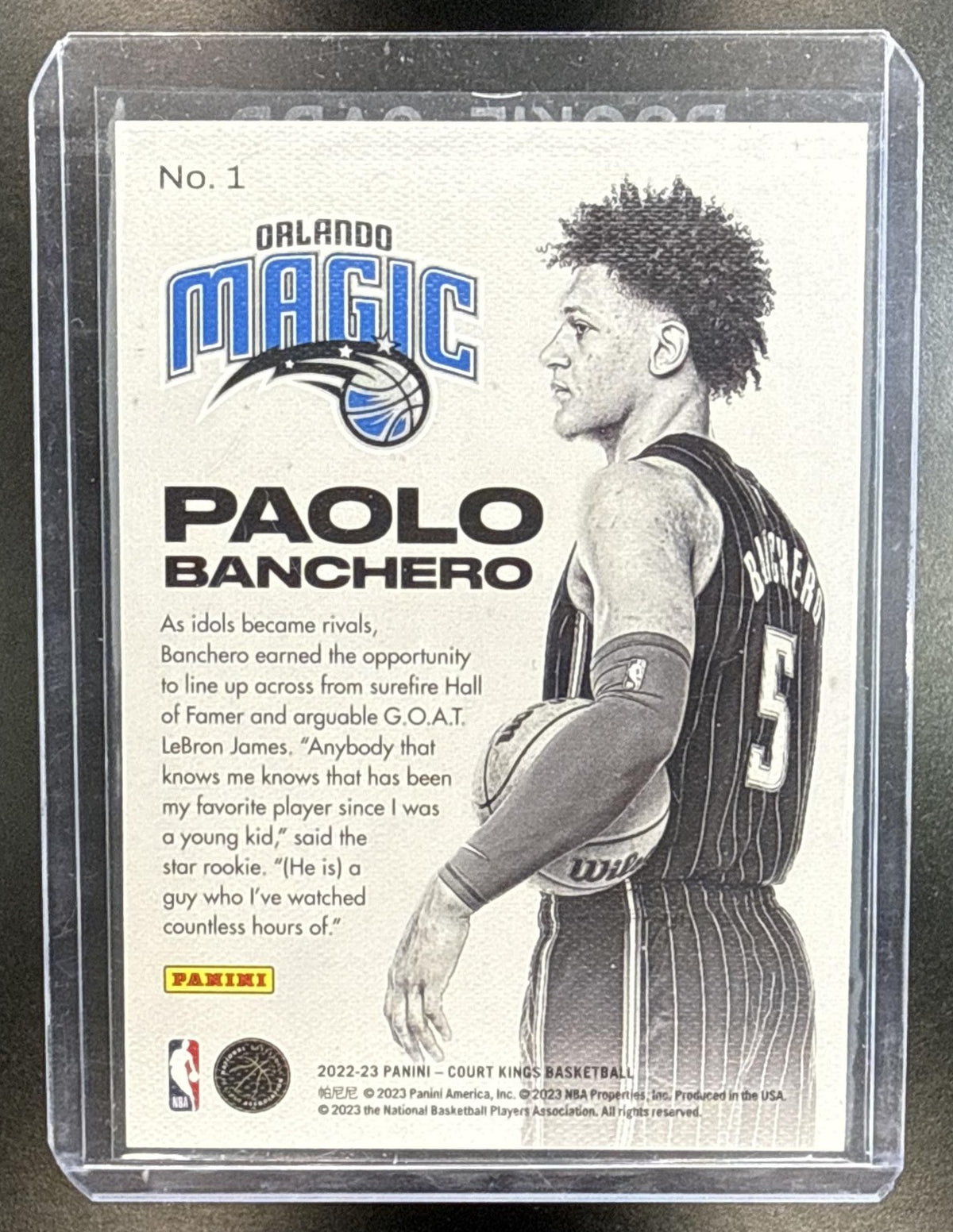 Paolo Banchero Panini Court Kings 2022-23 Rookie Exclusive RC Orlando Magic