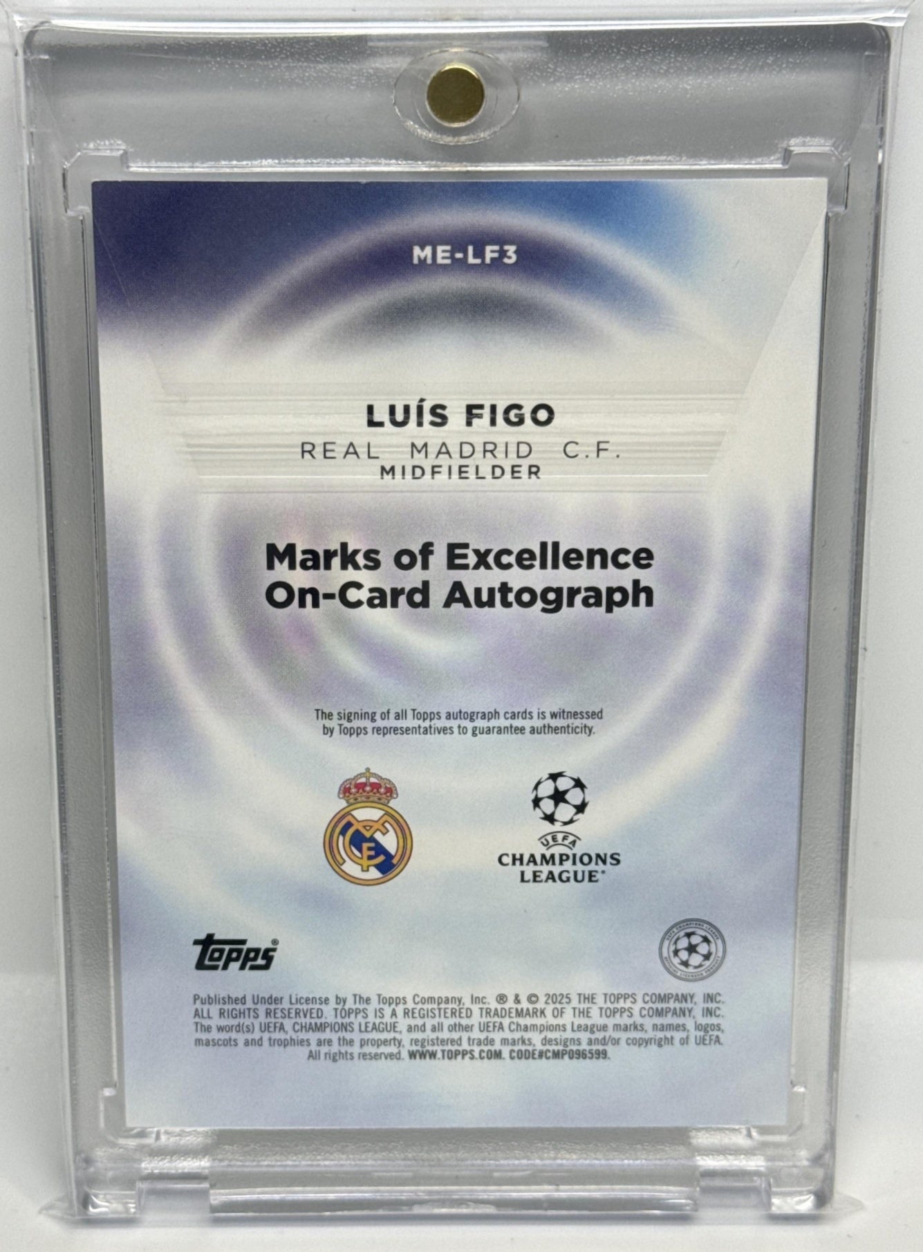 Luis Figo Topps Definitive Collection UCC 2024-25 Orange /25 Real Madrid C.F.