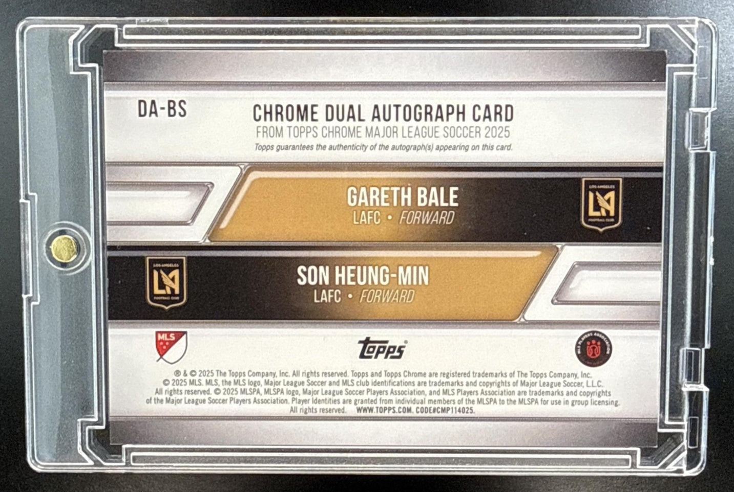 Son Heung-Min Gareth Bale Topps Chrome MLS 2025 Orange Refractor /25 Auto LAFC