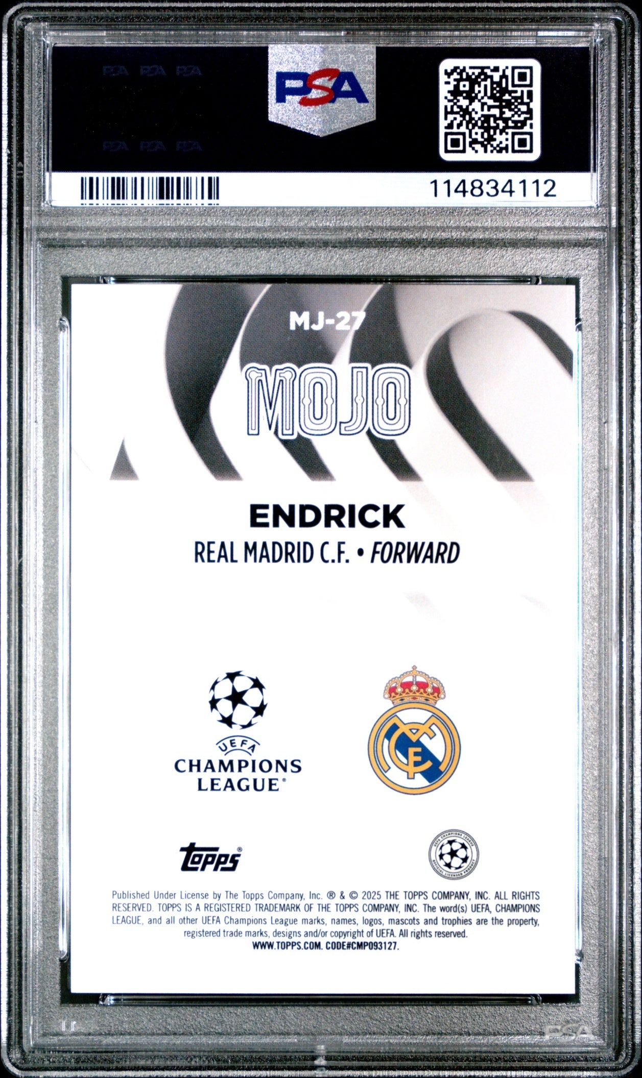 Endrick Topps UCC 2024-25 Mojo PSA 10 RC Real Madrid CF