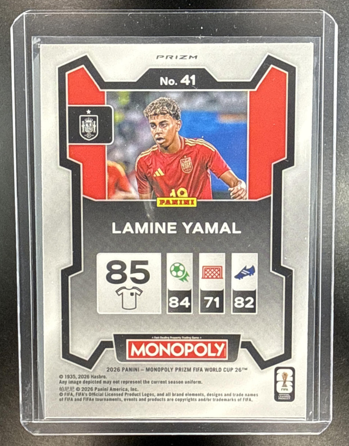 Lamine Yamal Panini Prizm Monopoly World Cup 2026 Four Corners Blue Wave Spain