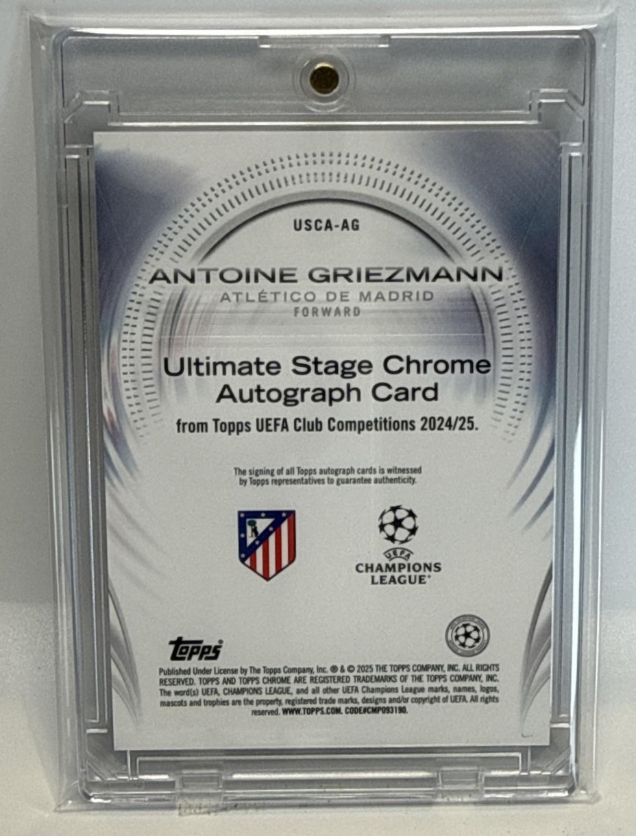 Antoine Griezmann Topps UCC 2024-25 Ultimate Stage Chrome Auto Atletico Madrid