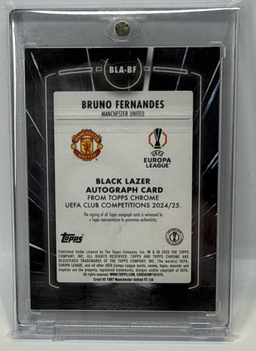 Bruno Fernandes Topps Chrome UCC 2024-25 Gold Lazer /50 Auto Manchester United