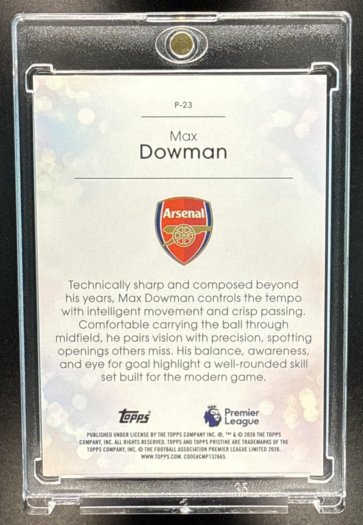 Max Dowman Topps Pristine PL 2025-26 Pearlescent RC Arsenal