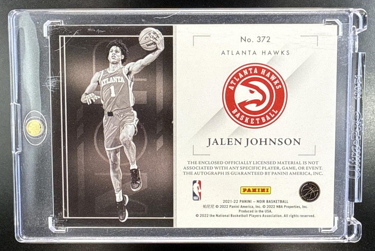 Jalen Johnson Panini Noir 2021-22/99 RC Auto Atlanta Hawks