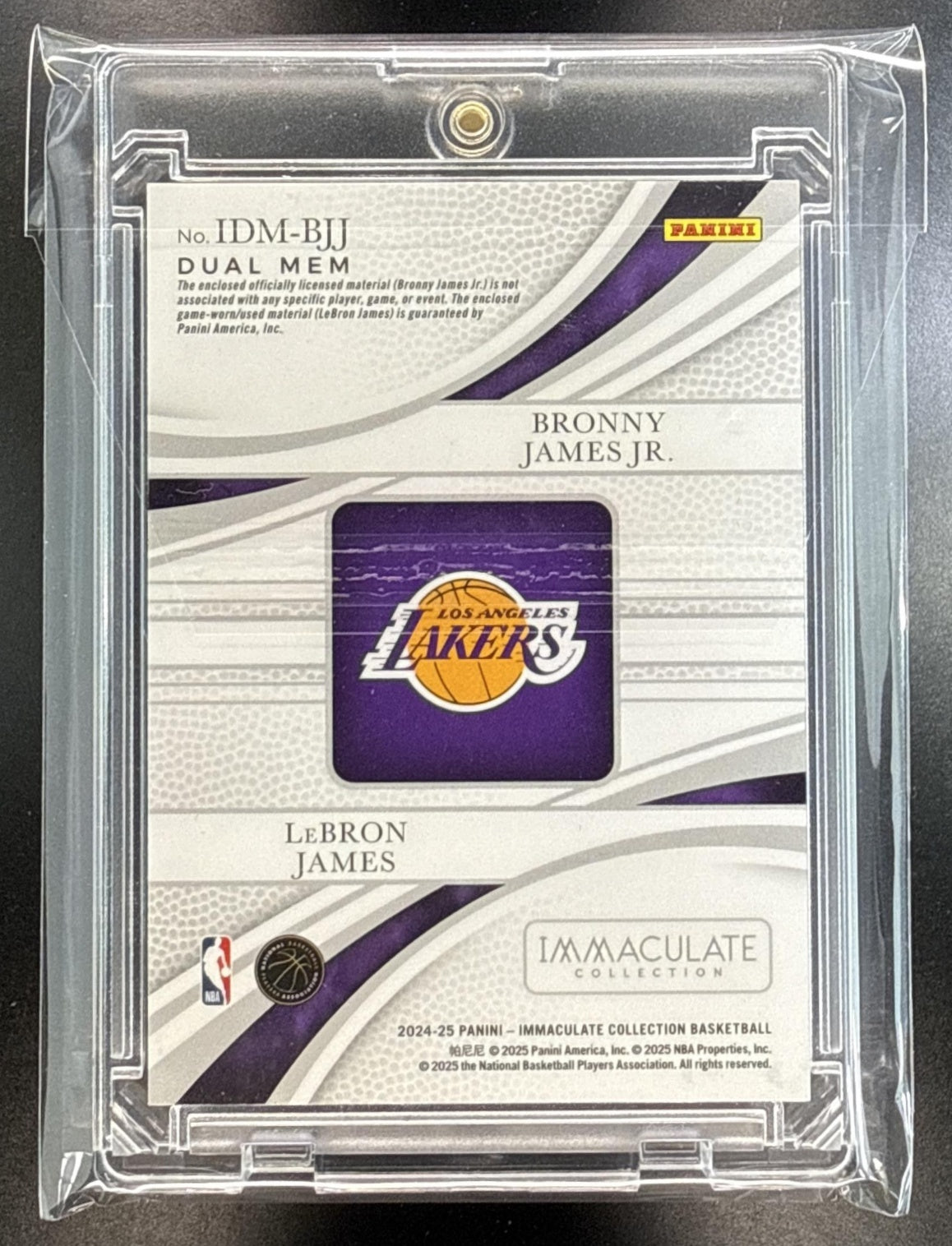 Bronny James Jr. LeBron Immaculate Collection 2024-25 /99 MEM Los Angeles Lakers