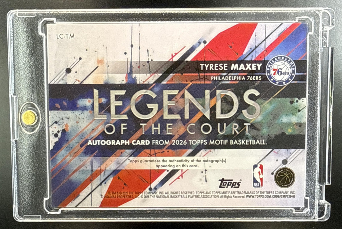 Tyrese Maxey Topps Motif 2025-26/99 Auto Philadelphia 76ers