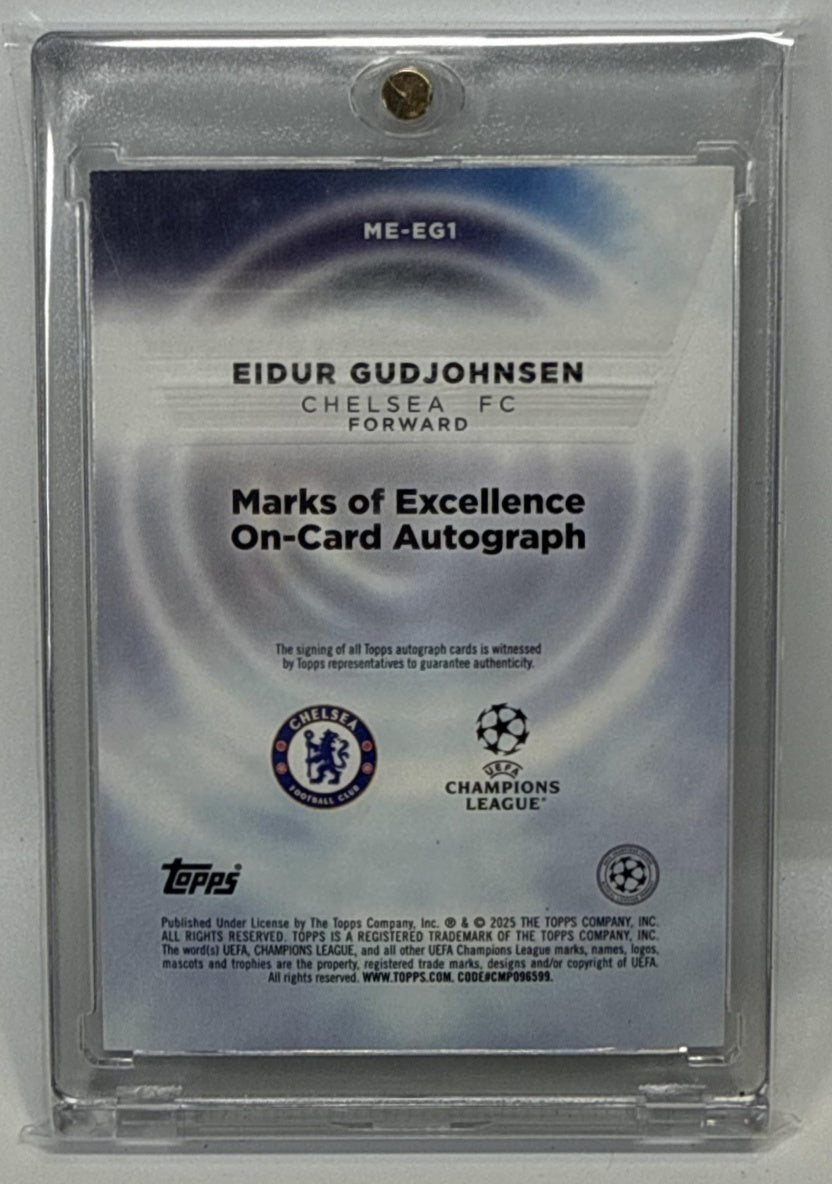 Eidur Gudjohnsen Topps Definitive Collection UCC 2024 Orange /25 Auto Chelsea FC