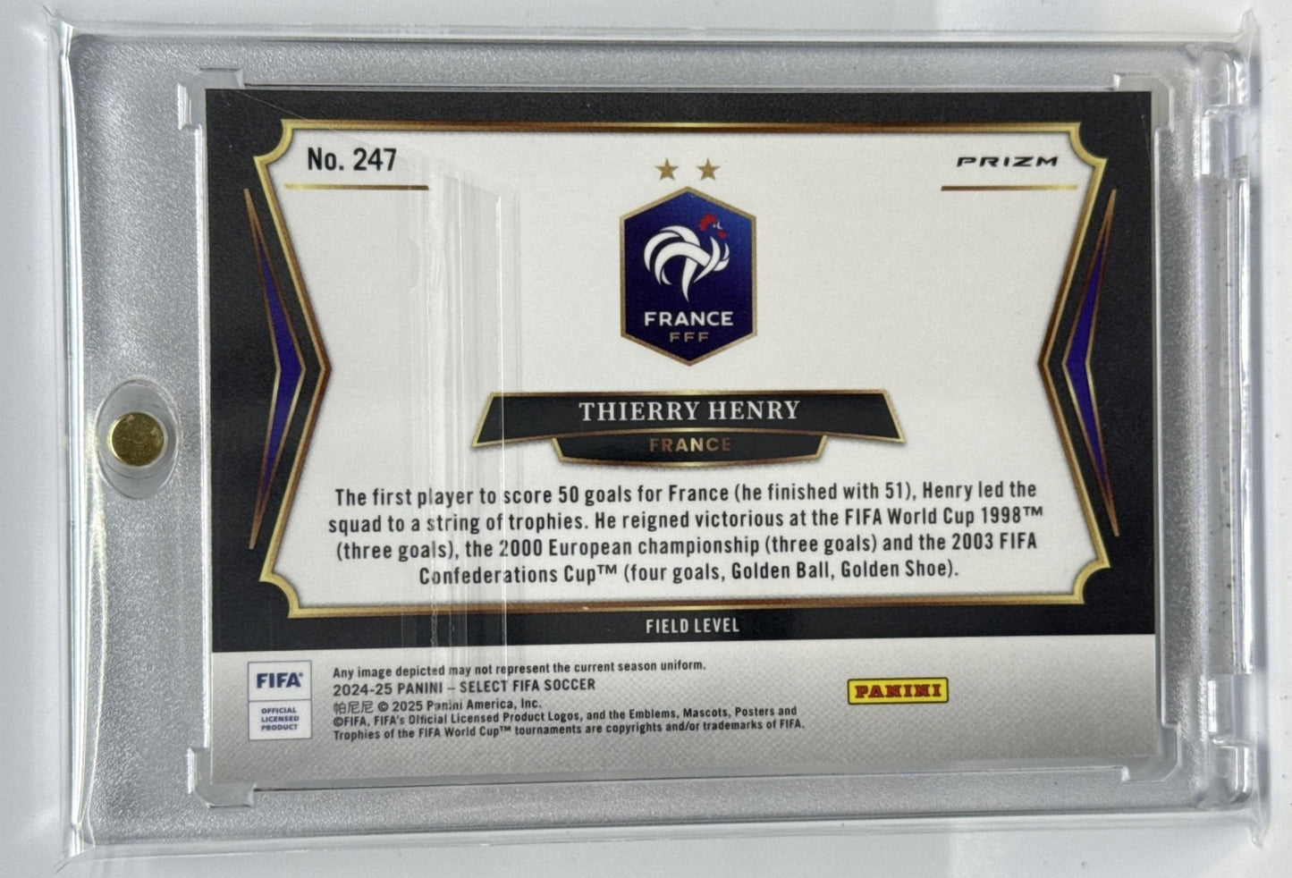 Thierry Henry Panini Select FIFA 2024-25 Field Zebra France