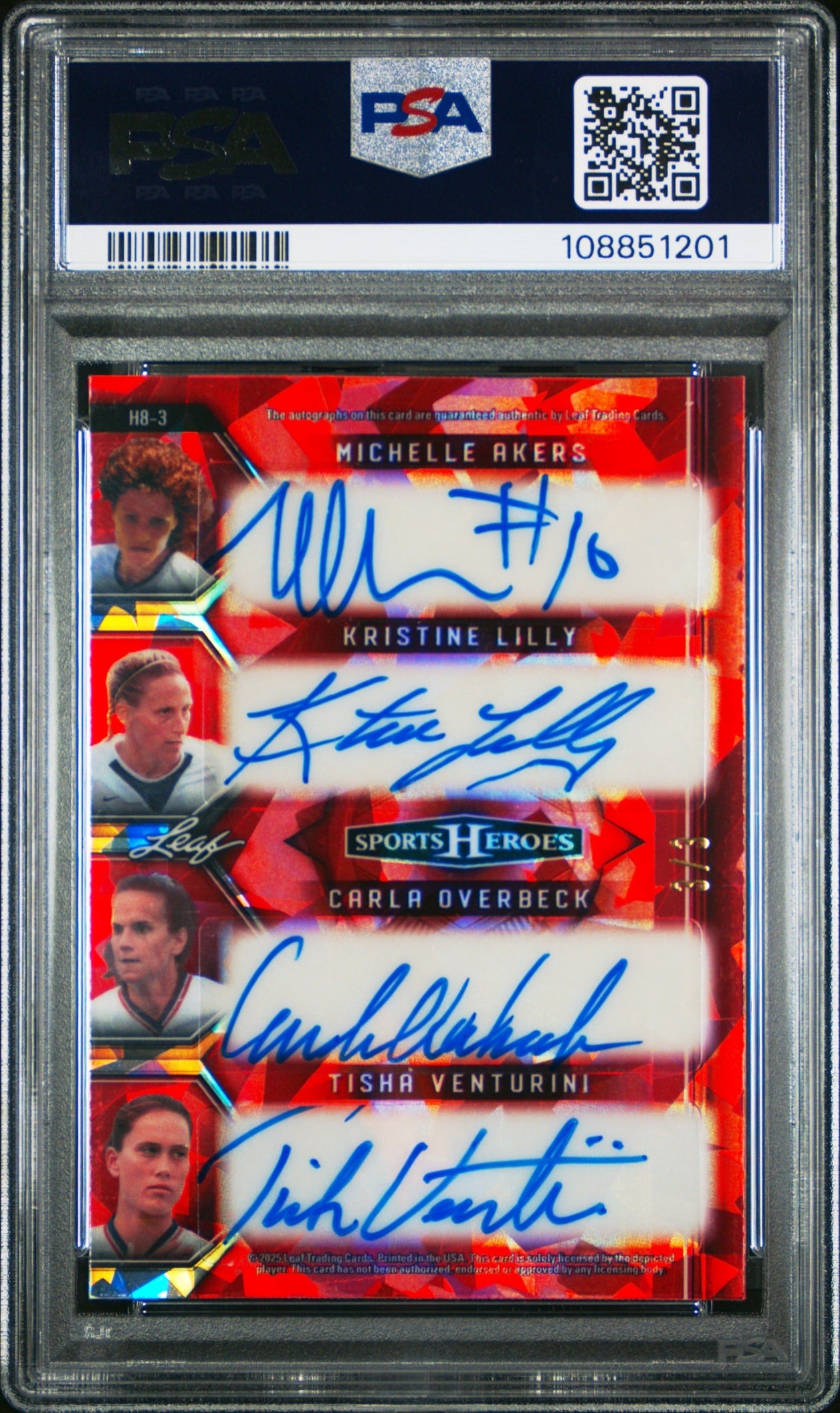 Hamm/Chastain/Scurry/Fawcett/Akers/Lilly/Overbeck/Venturini Leaf 2025 /3 PSA 9