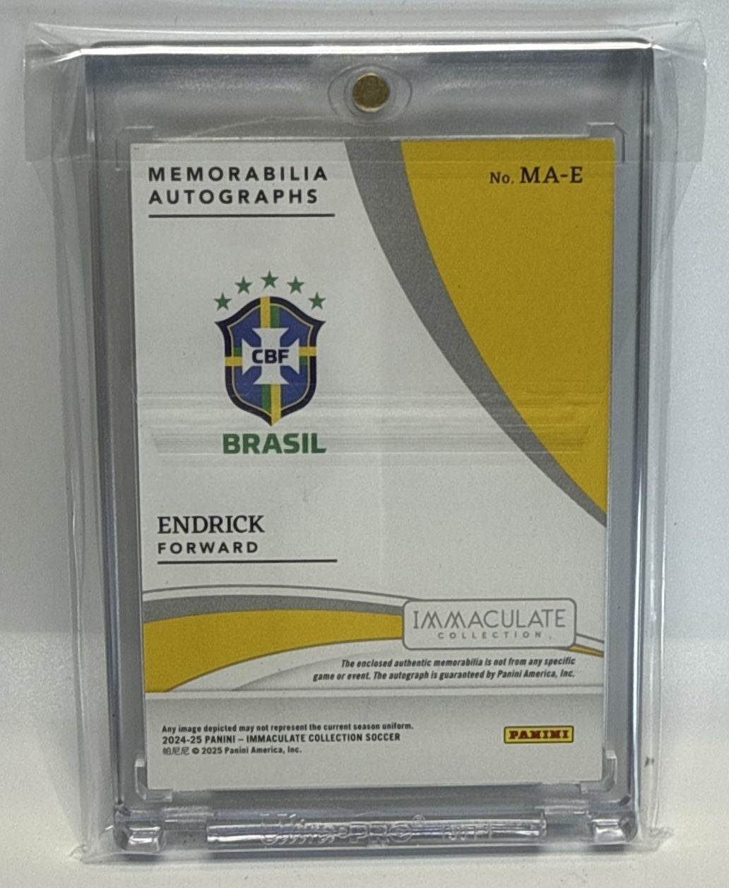 Endrick Panini Immaculate Collection 2024-25 Memorabilia Auto /5 MEM Brazil