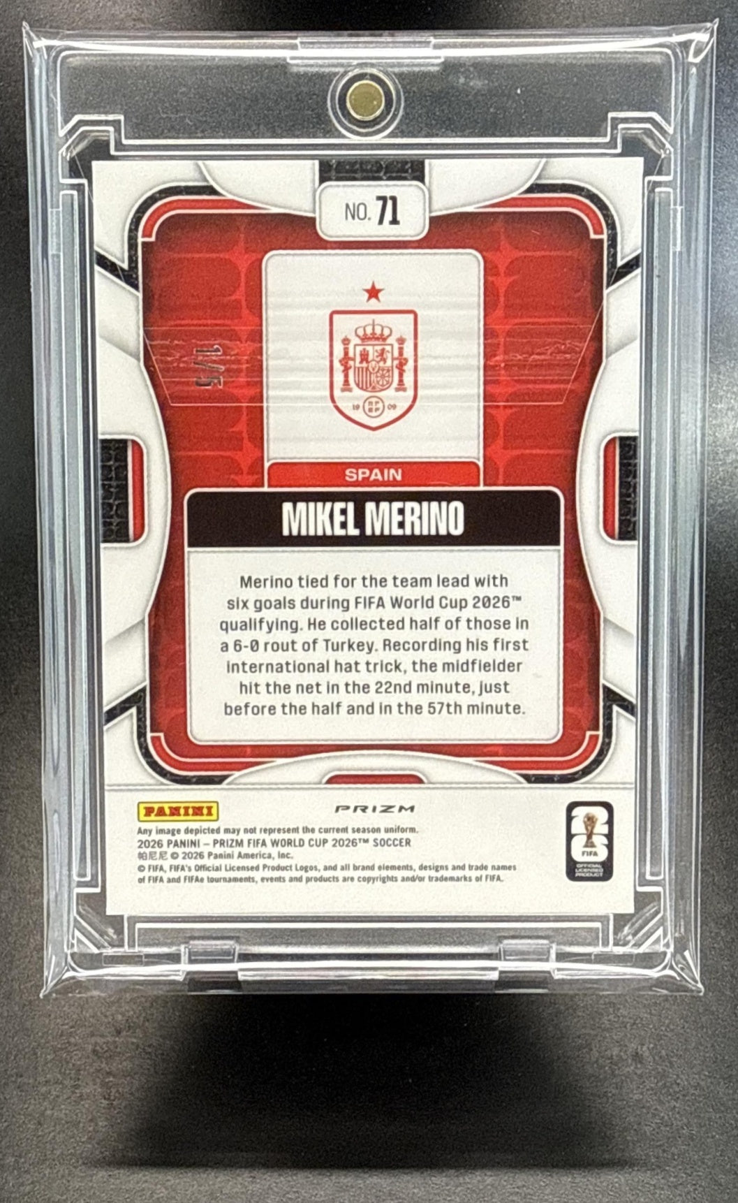 Mikel Merino Panini Prizm World Cup 2026 Green /5 Spain