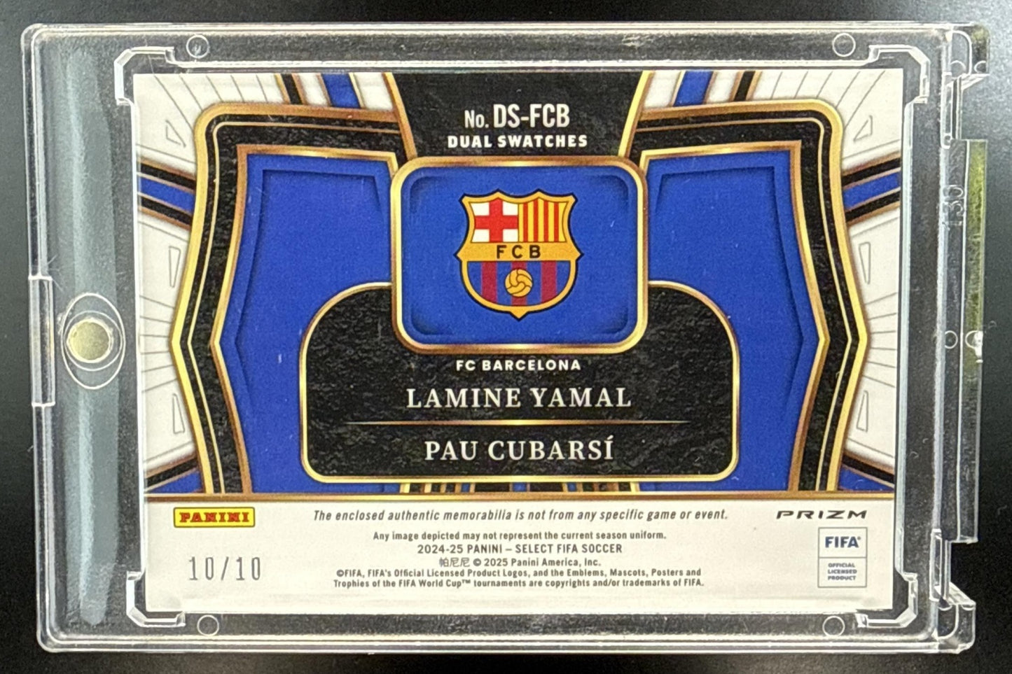 Lamine Yamal Pau Cubarsi Panini Select FIFA 2024-25 Gold /10 MEM FC Barcelona