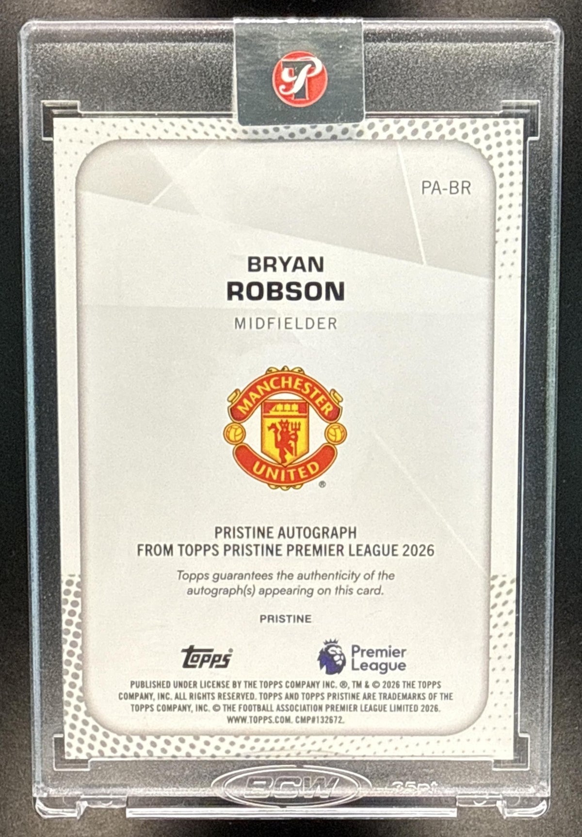 Bryan Robson Topps Pristine PL 2025-26 Auto Orange /25 Manchester United