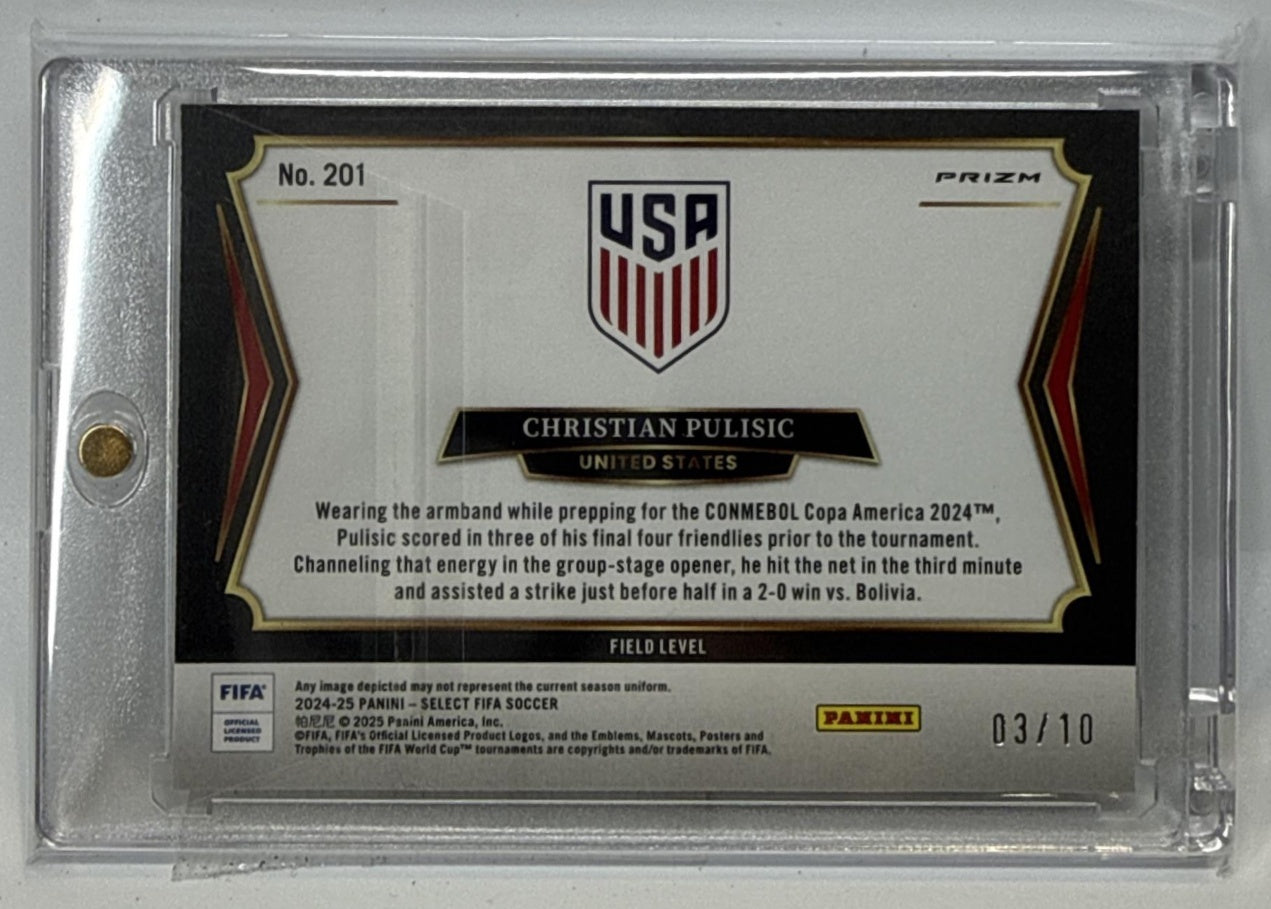 Christian Pulisic Panini Select FIFA 2024-25 Field Gold Ice /10 United States
