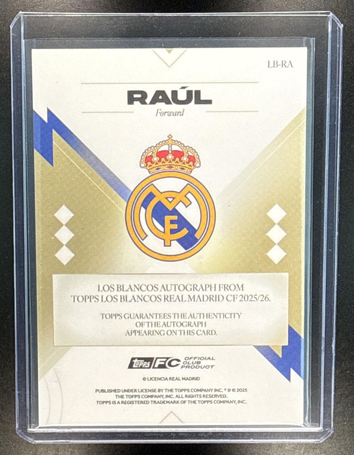 Raul Topps Los Blancos Real Madrid 2025-26 Auto Blue /150 CF