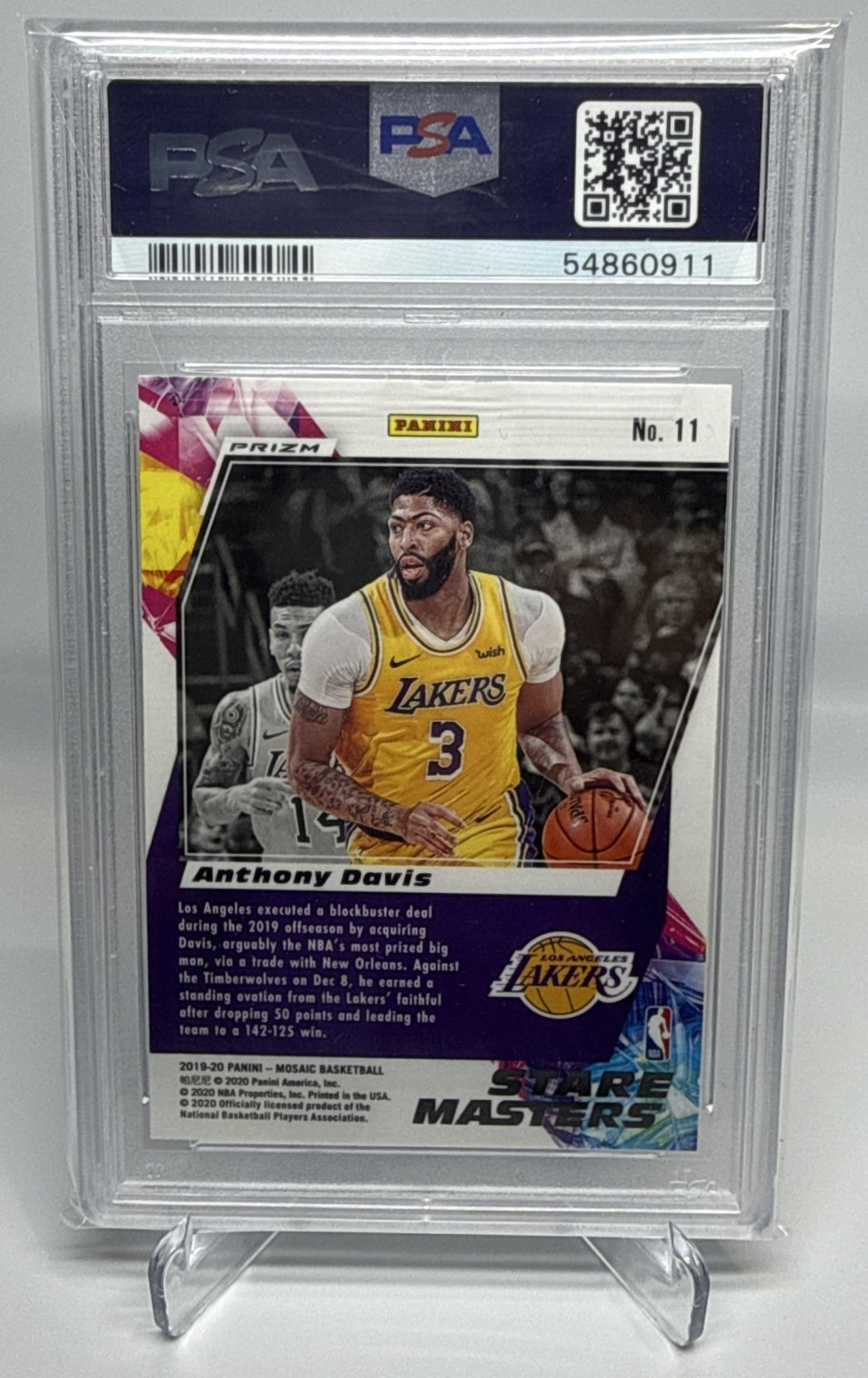 Anthony Davis Panini Mosaic 2019-20 Mosaic PSA 10 Los Angeles Lakers