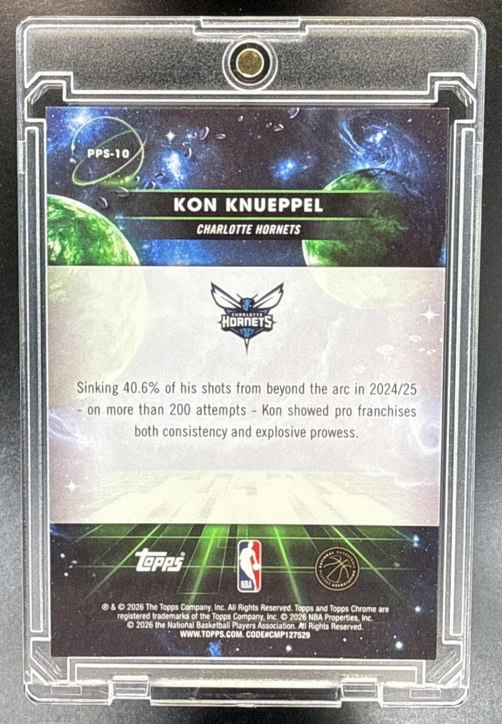 Kon Knueppel Topps Cosmic Chrome 2025-26 Sun RC SSP Charlotte Hornets