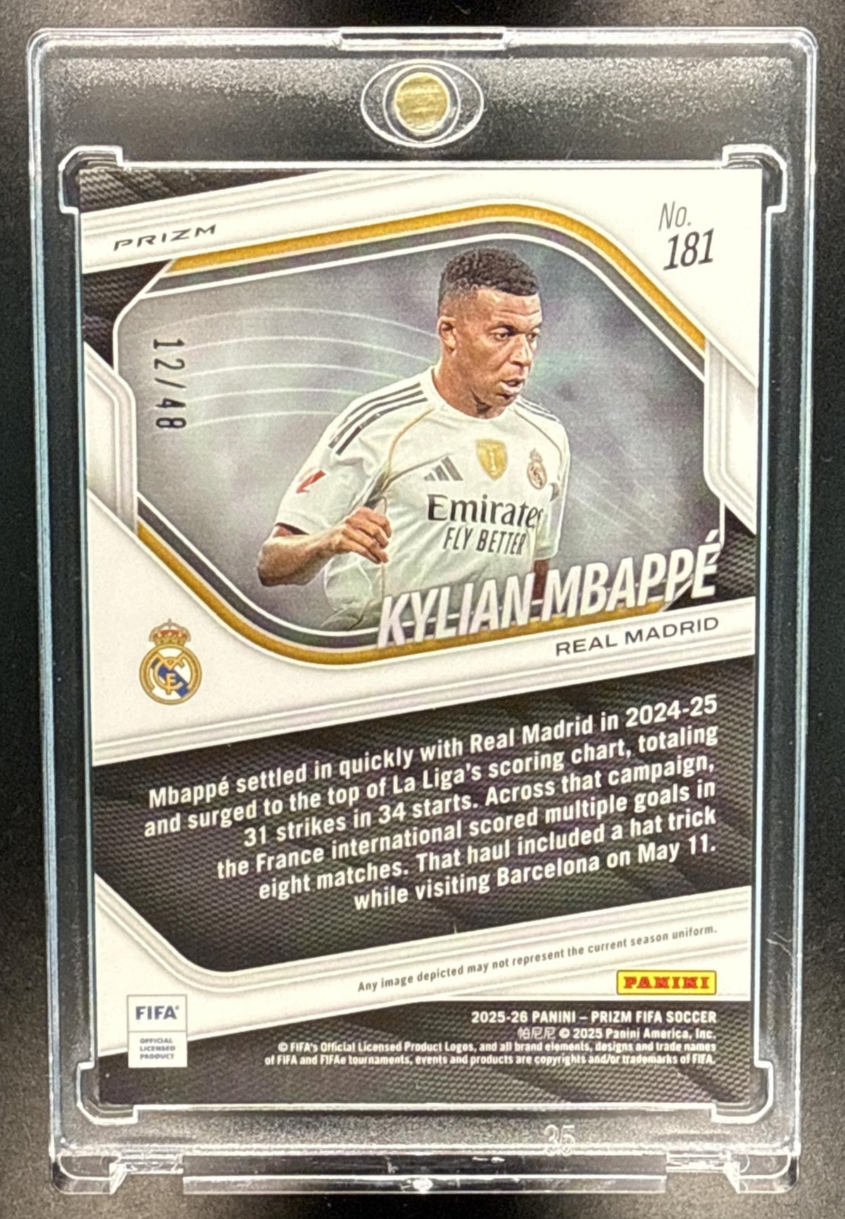 Kylian Mbappe Panini Prizm FIFA 2025-26 Choice Snake Year Prizms /48 Real Madrid