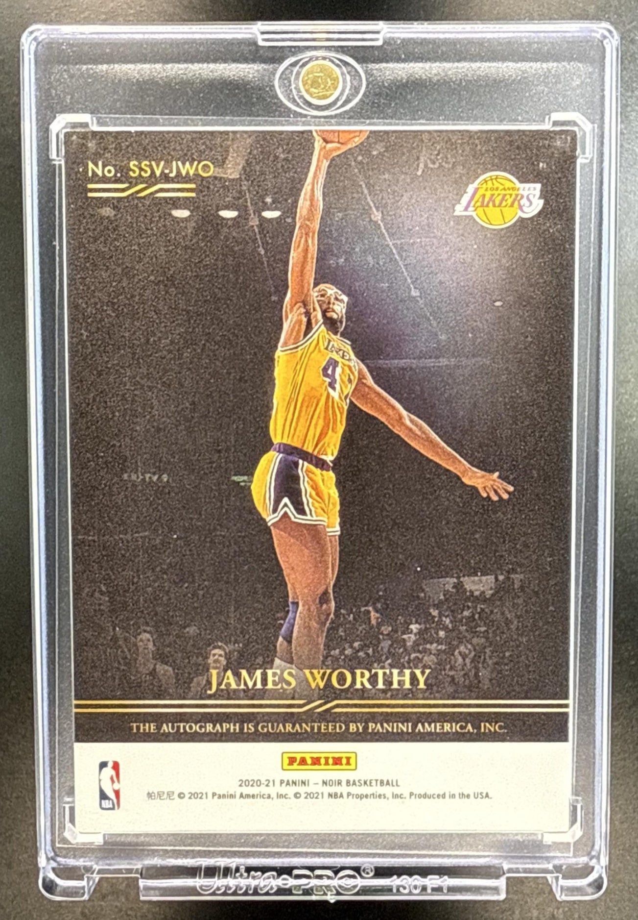 James Worthy Panini Noir 2020-21/49 Auto Los Angeles Lakers