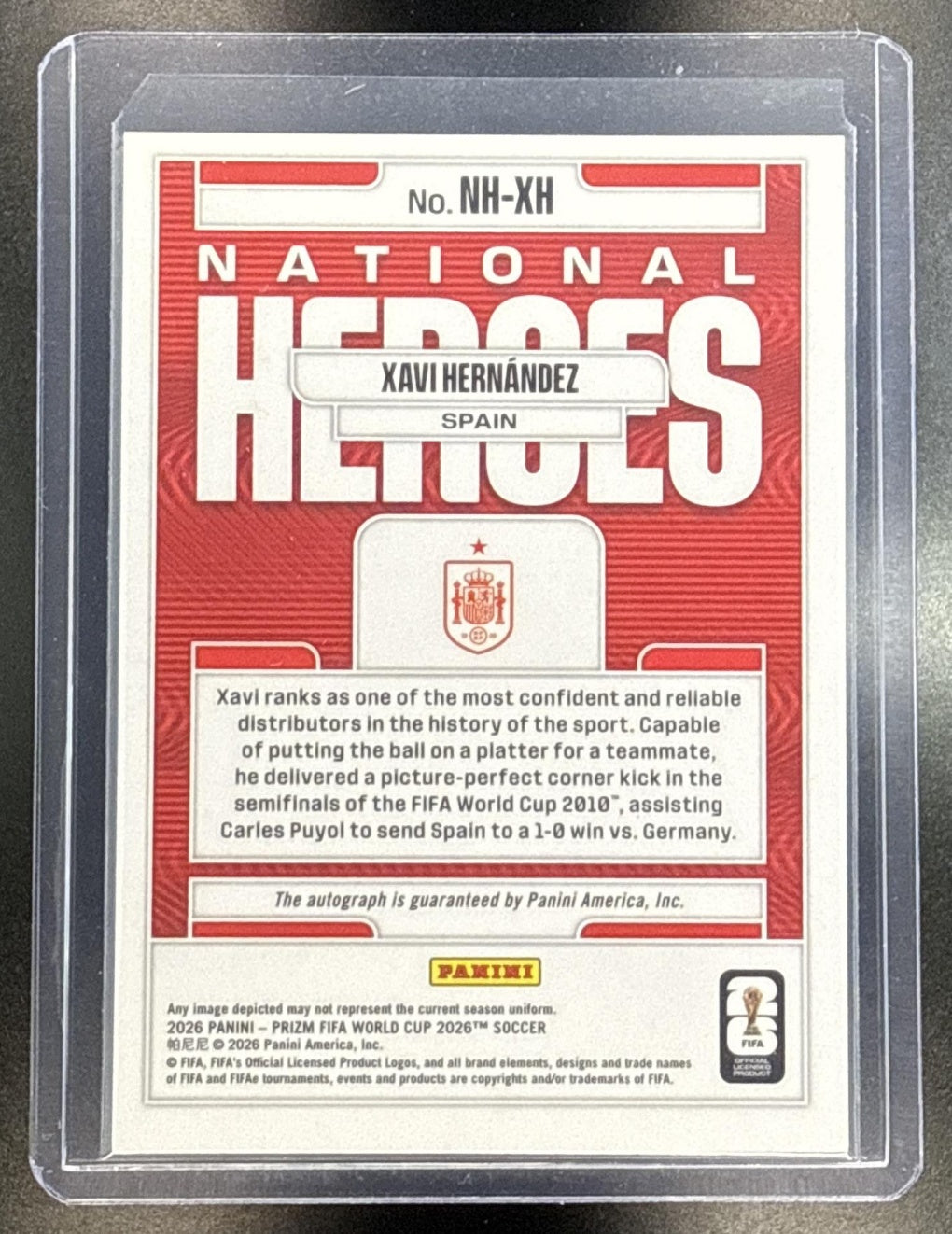 Xavi Hernandez Panini Prizm World Cup 2026 National Heroes Auto Spain