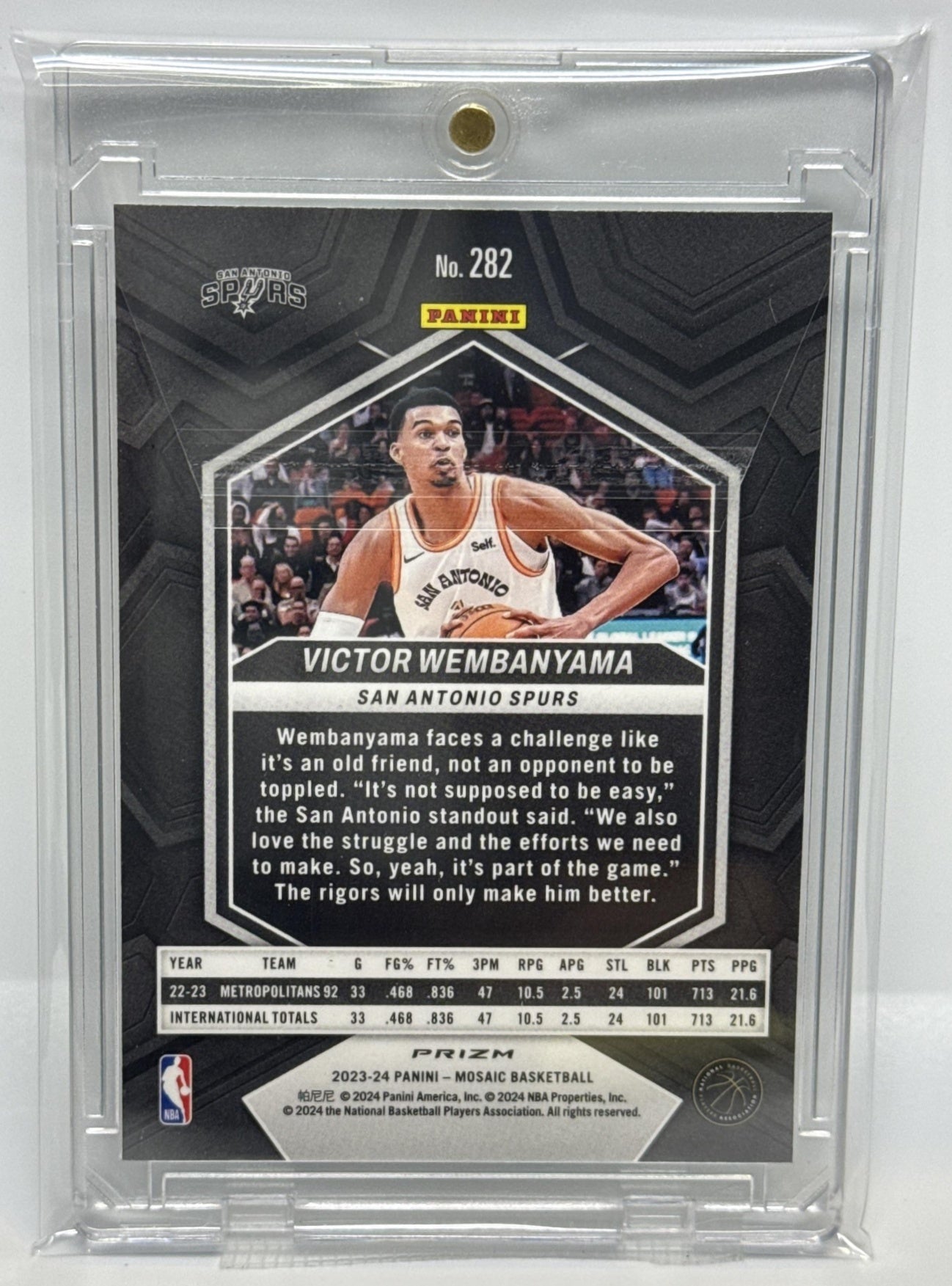 Victor Wembanyama Panini Mosaic 2023 Green Mosaic City Edition San Antonio Spurs