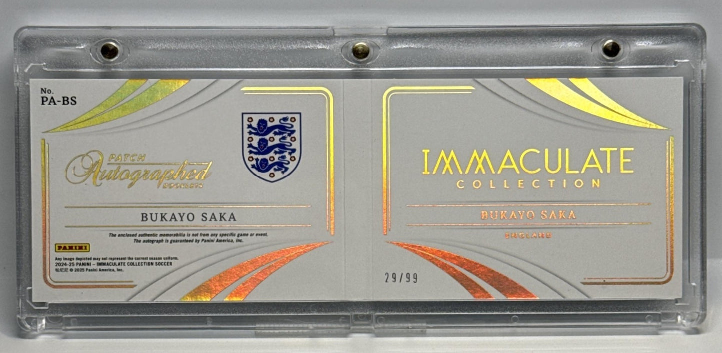 Bukayo Saka Panini Immaculate Collection 2024-25/99 MEM Auto England