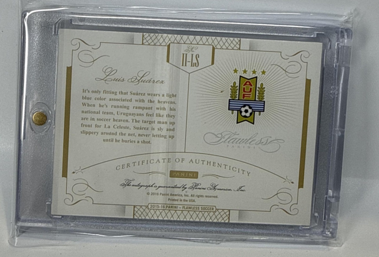 Luis Suarez Panini Flawless 2015-16/25 Auto Uruguay