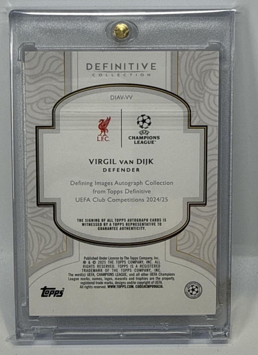 Virgil van Dijk Topps Definitive UCC 2024-25 Auto Orange /25 Liverpool