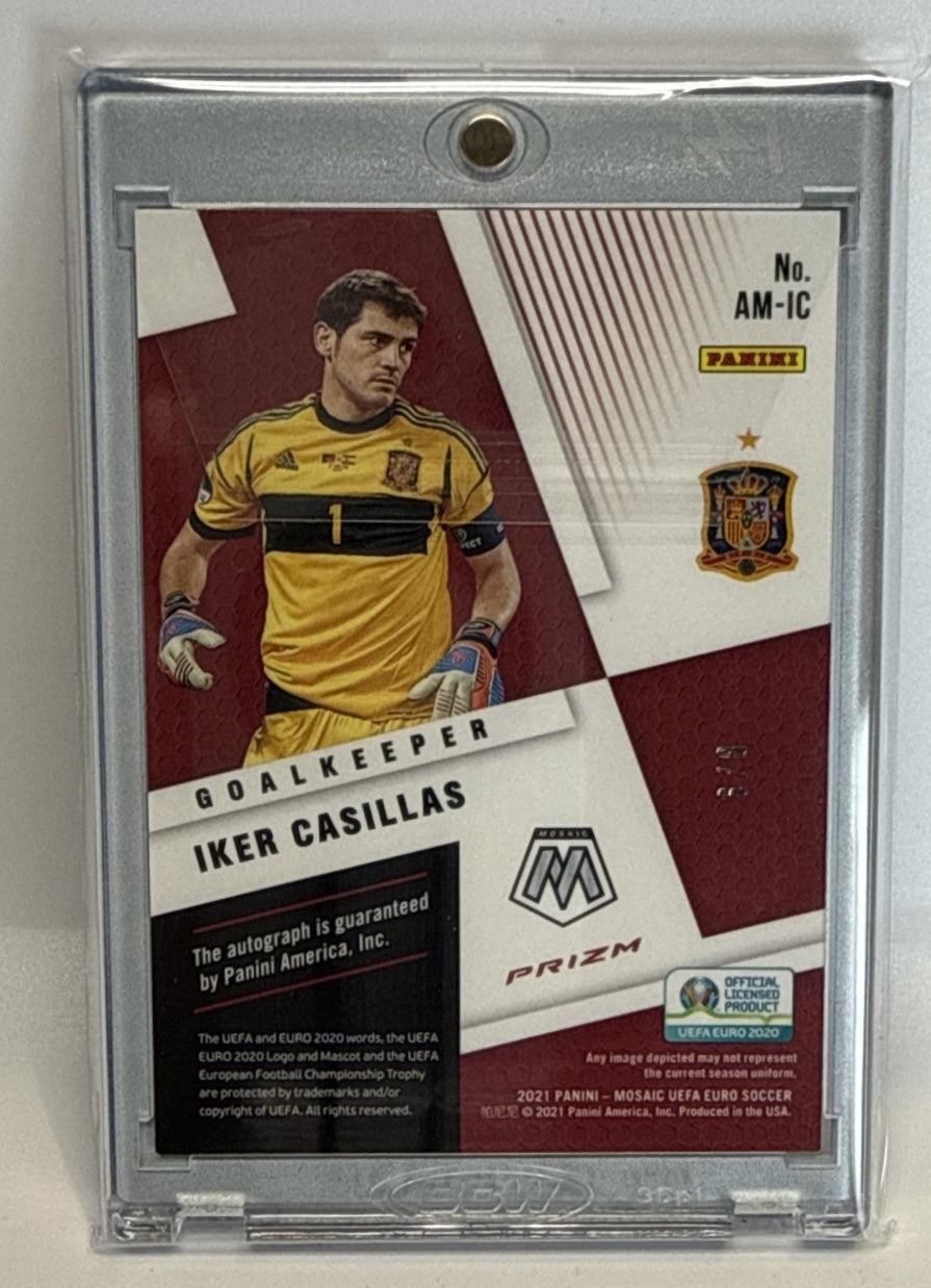 Iker Casillas Mosaic UEFA EURO 2021 Mosaic Choice Black Gold /8 Auto Spain