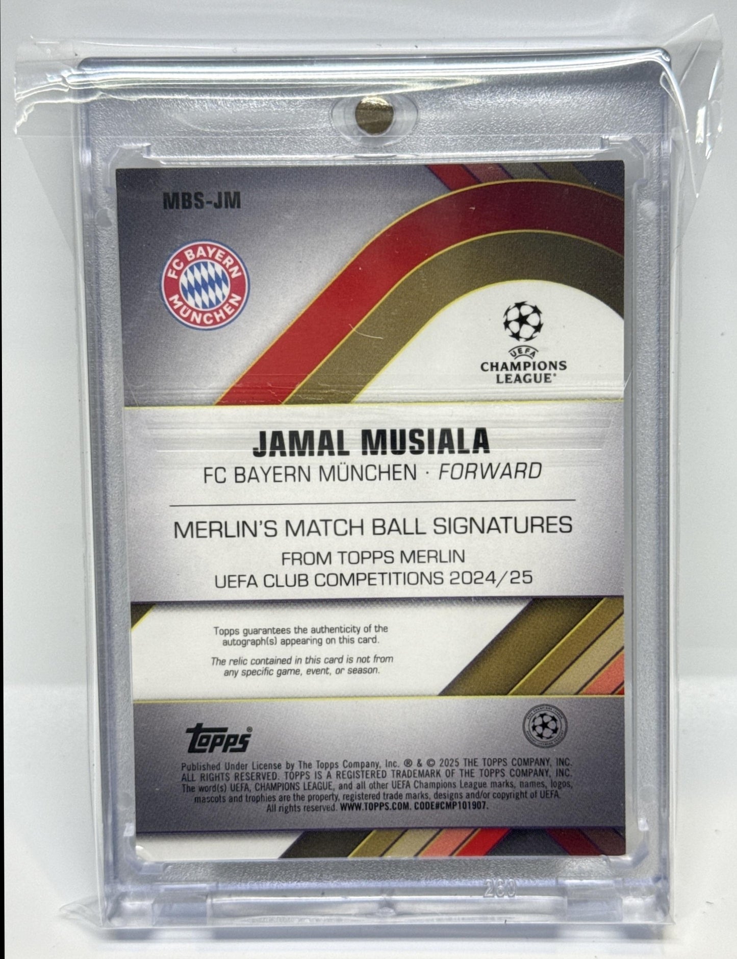 Jamal Musiala Topps Merlin Chrome UCC 2024-25 Gold /50 Auto FC Bayern Munchen