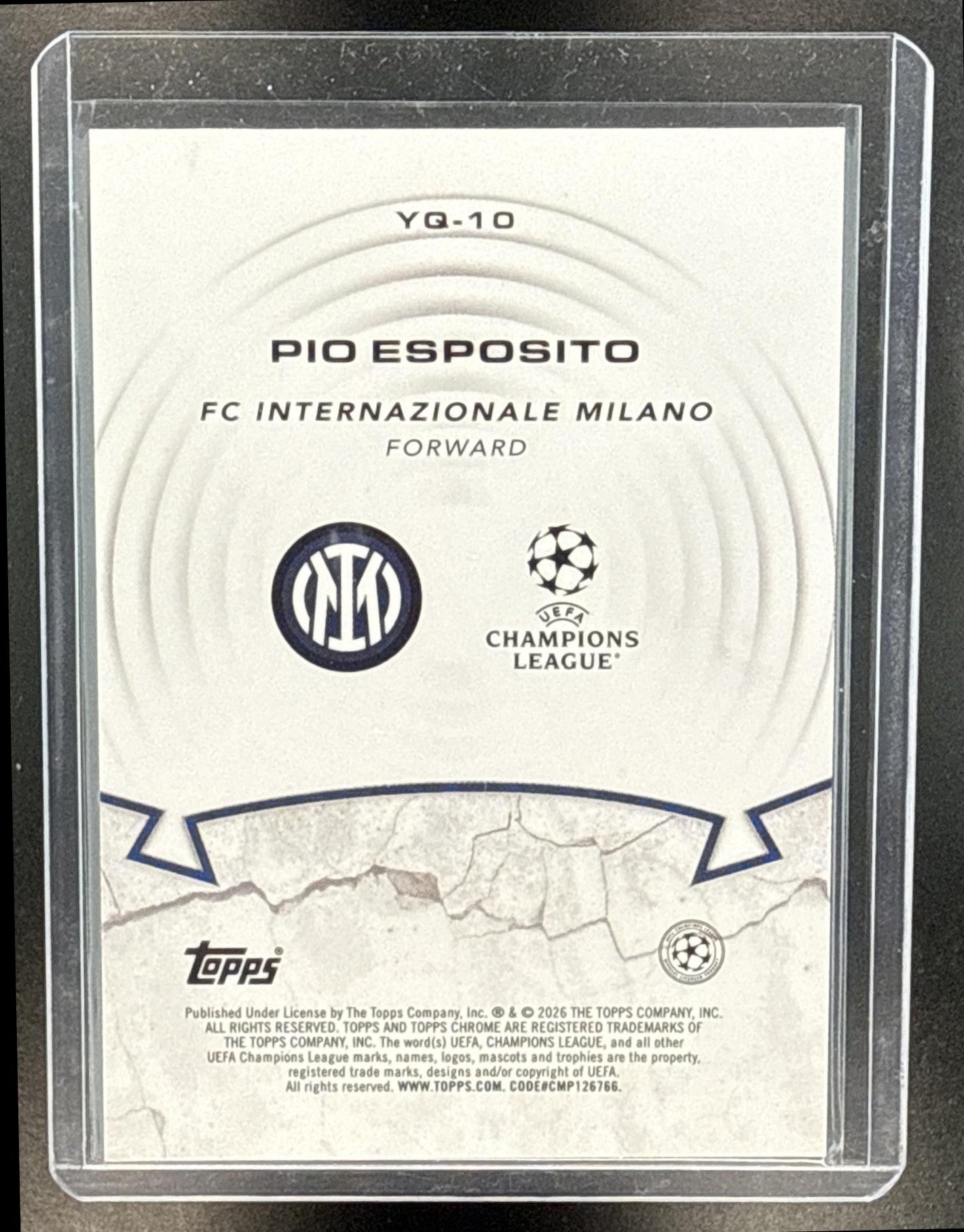 Pio Esposito Topps Chrome UCC 2025-26 Gold Refractor /50 FC Inter Milan